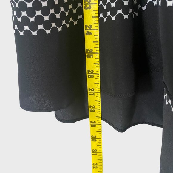 New York & Company Sleeveless Ombre Polkadot Blouse Women's Medium Black & White - Picture 12 of 12